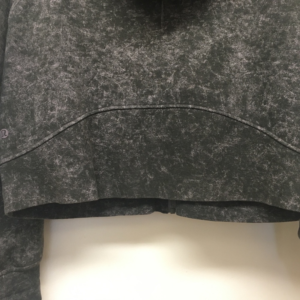 Lululemon Cotton French Terry Zip Hoodie Denim Wash Lavender Black EUC - Picture 11 of 12